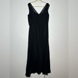 NWT Lauren Ralph Lauren Black Evening Gown Size 14 Chiffon Pleated Bust